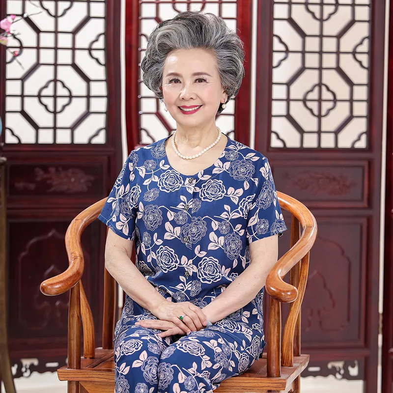 Летний повседневный комплект для мамы Kaguster из 2 предметов с цветочным принтом