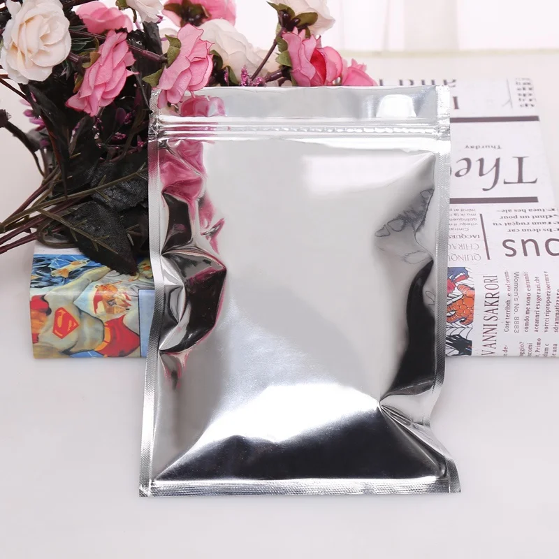 Прозрачный Алюминий Фольга сумка посылка сумочки серебристой расцветки Ziplock