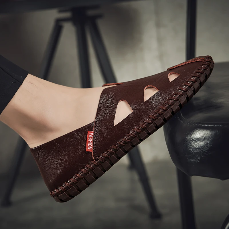 Новые мужские прогулочные туфли из микрофибры для отдыха мокасины лоферы на