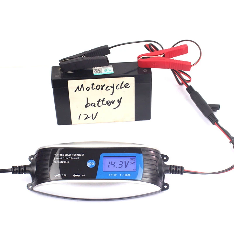

7-Stage Car Automatic Smart Battery Charger With LCD Display 6V 12V Car Motorcycle Waterproof Battery Charging Units