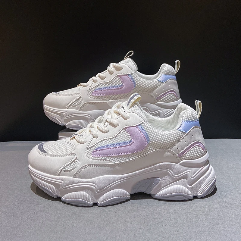 

Ladies Trainers Casual Mesh Sneakers Pink Women Vulcanized Shoes Lightweight Soft Sneakers Breathable Footwear Basket Shoes