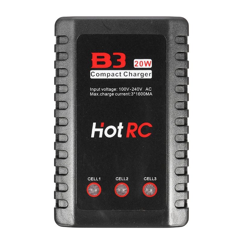 

HotRc B3 20W Compact Balance Charger for 2S 3S 7.4V 11.1V LiPo Battery Helicopter Airplane Multirotor FPV Racing Drone