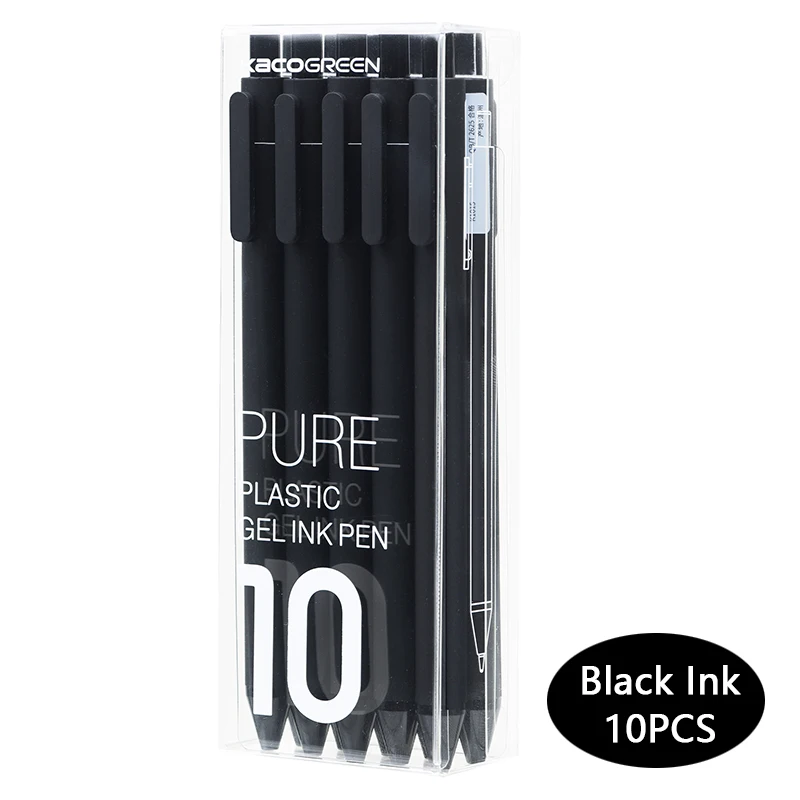 Black pen(10pcs) 10 шт./компл. Xiao mi Pen mi jia Kaco цветная ручка 0,5 мм mi Kaco Core прочная ручка для подписи заправлять черными чернилами+ Kaco Refills - Цвет: Black pen(10pcs)