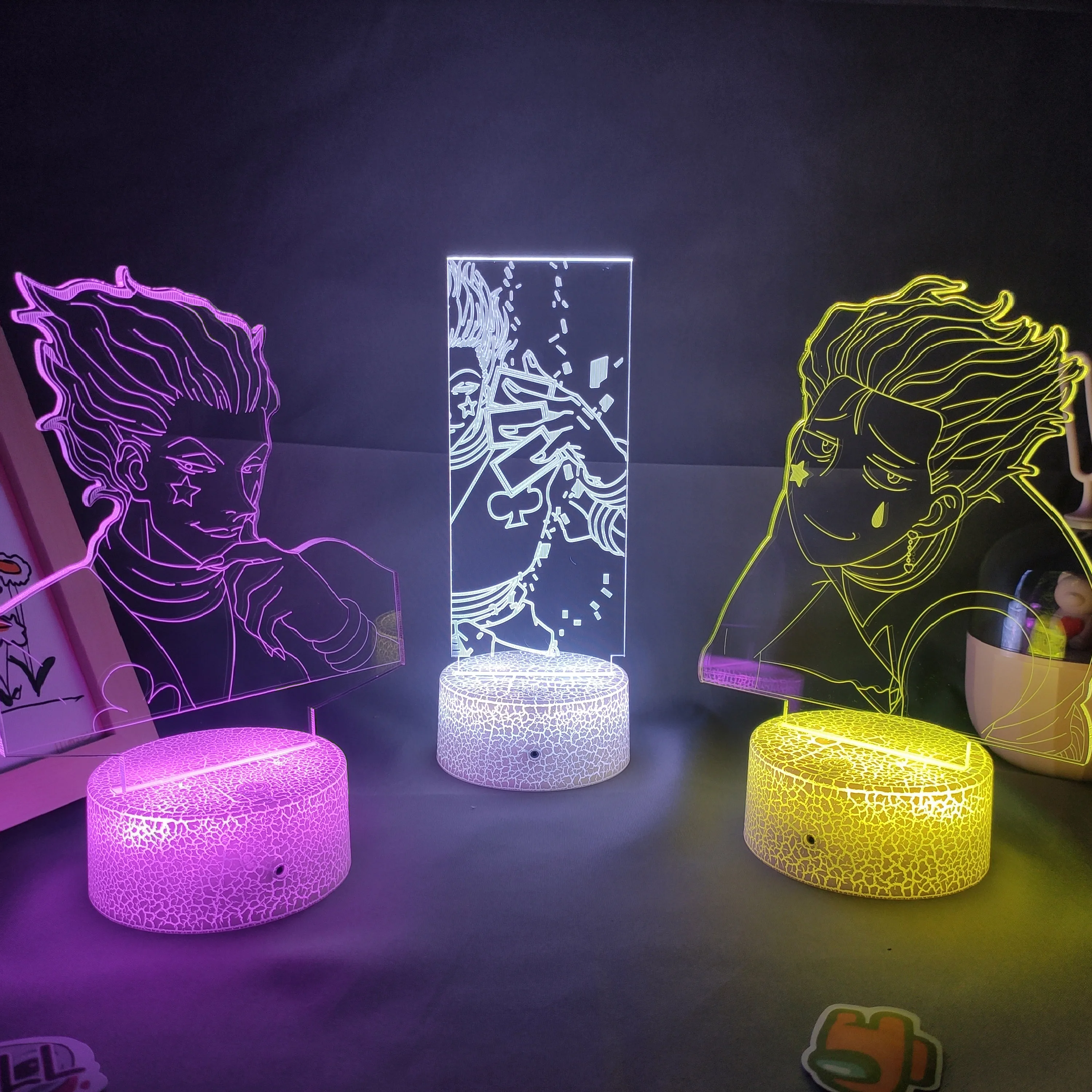 Фигурка манга хисока лавовые лампы аниме Hunter X 3D Led RGB Батарея изменение ночные
