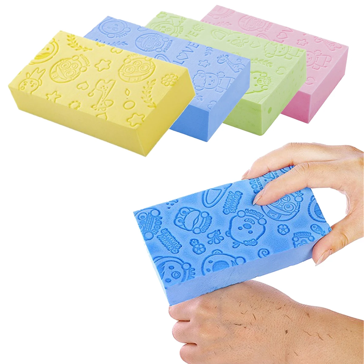 

Adult Kid Soft Exfoliating Body Skin Bath Shower Spa Brush Washing Sponge Pad