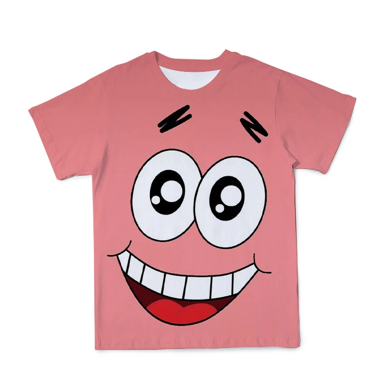 

Baby2021Spring And Summer New Boys And Girls 3DPattern Short-Sleeved T-Shirt O-Neck Teen Sponge Hip-Hop Cartoon Animation 4T-14T