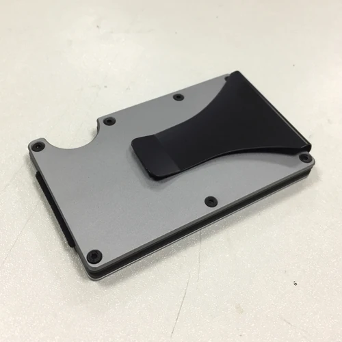 Grey money clip Rfid металлический кошелек Авиатор Nfc дорожный алюминиевый кредитный держатель для карт с зажимом для денег - Цвет: Grey money clip