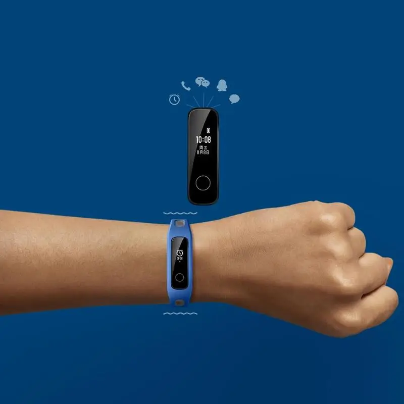 Huawei Honor Band 4 бегущий умный Браслет 50 м Водонепроницаемый фитнес-трекер с сенсорным экраном вызов сообщения для сна, наручный с дисплеем