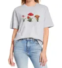 Кроп-Топ женский хлопковый, короткая футболка с рисунком грибов, хлопковая эстетика гоблинкор, микология, топ в стиле Харадзюку, европейские размеры