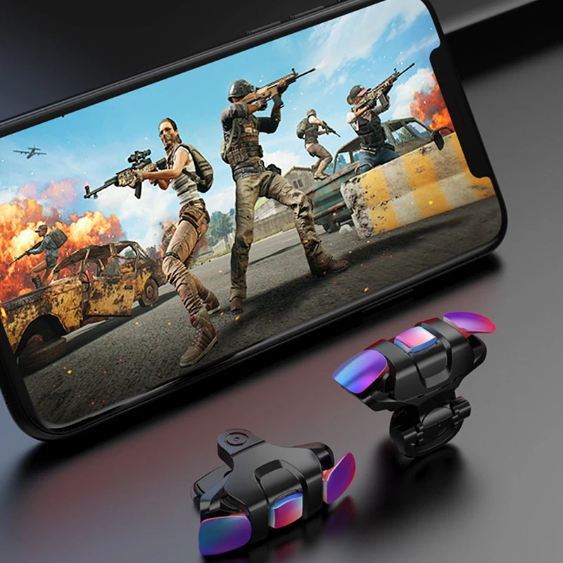 

2pcs Phone Mobile Gaming Trigger Fire Button Handle Shooter Game Joysticks Controller Gamepad L1R1 Controller