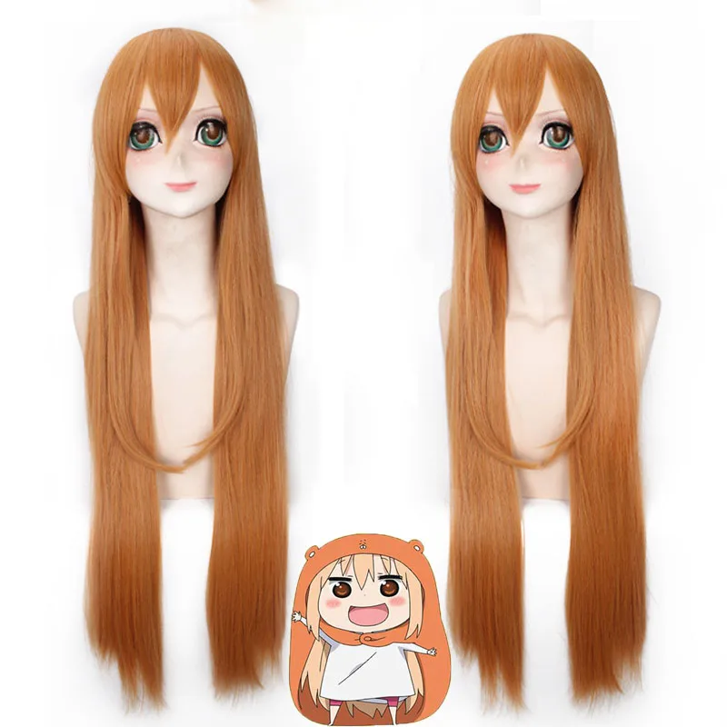 Umaru-chan косплей парик аниме Umaru Doma из Himouto! 100 см длинные прямые Хэллоуин костюм