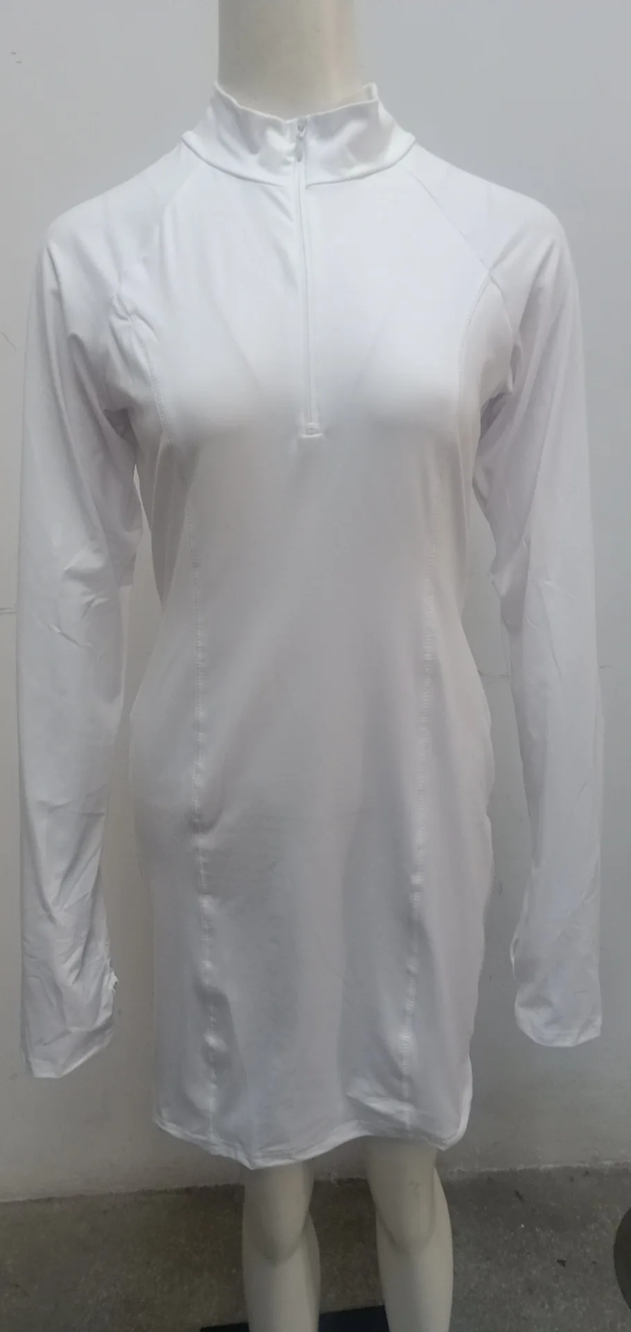 

2021 Spring, Autumn And Winter Women's Casual Sexy Zipper Tight Nightclub Long-Sleeved Dress Solid Color Sportswear