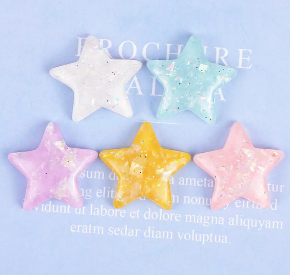 

Кавайный симпатичный кабошон с пятиконечной звездой из смолы для скрапбукинга, рукоделия, украшения своими руками