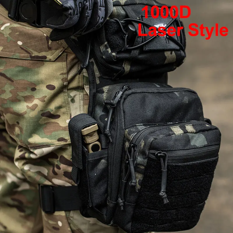 Men Leg Bag Waist Bag Utility Belt Pack Pouch Adjustable Hiking Male Hip Motorcycle Bags Military Tactical Waist Bag XA936+WA