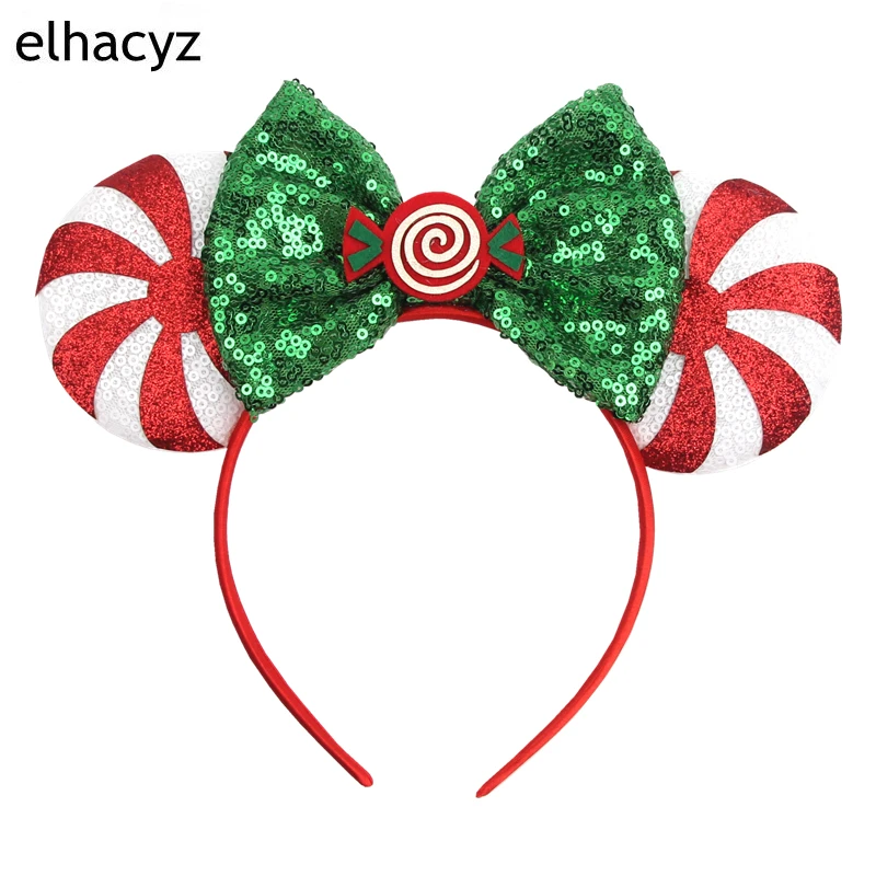 

1PC Chic Glitter Bow Mouse Ears Headband Women Fashion Bunny Ears Sequin Bow Hair Band Girls Hair Accessories 2021 New Headbands