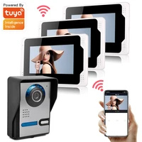 wired wifi video door phone intercom video doorbell 7 touch screen apartment access control system motion detection zone alarm