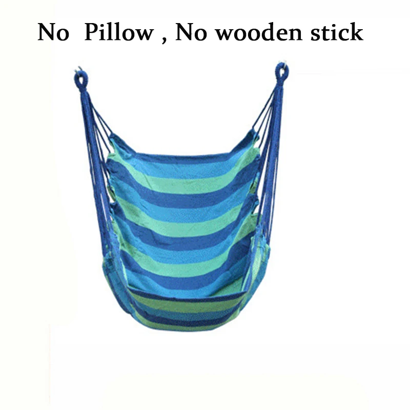 B only hammock Новинка, кресло-гамак, подвесное кресло, кресло-качалка с 2 подушками для дома, улицы, сада(можно выбрать деревянную палку - Цвет: B only hammock