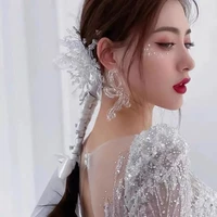 elegant hair clip crystal flower accessories 2021 new style crab clips wedding bride hair comb for women girls hairpin