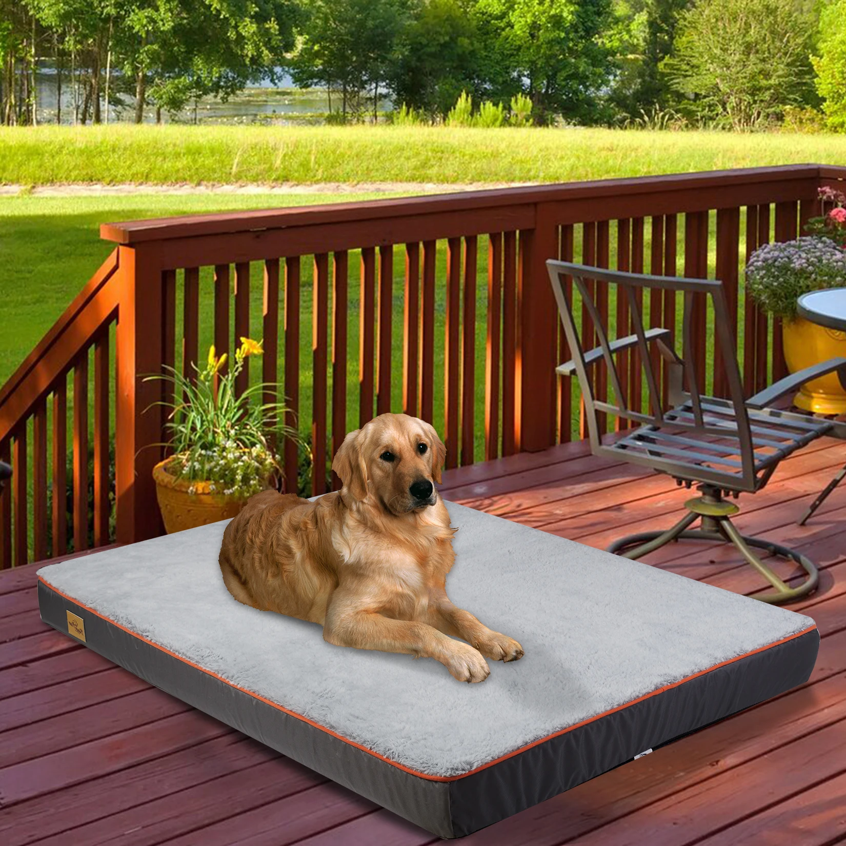 Kennel Memory Foam Waterproof Pet Bed With Removable Washabl