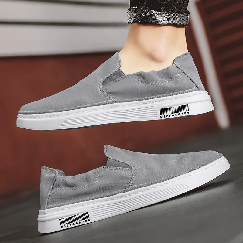 

Кеды мужские на плоской платформе, Вулканизированная подошва, холщовые Нескользящие, водонепроницаемые лоферы, кроссовки для скейтборда, ч...