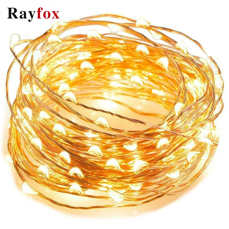 Светодиодный гирлянда из медной проволоки праздничное освещение Сказочная для