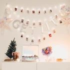 3 м фото клип светящиеся гирлянды 30 светодиодов Батарея работает гирлянда с прищепки для дома, свадьбы, Рождества, украшение