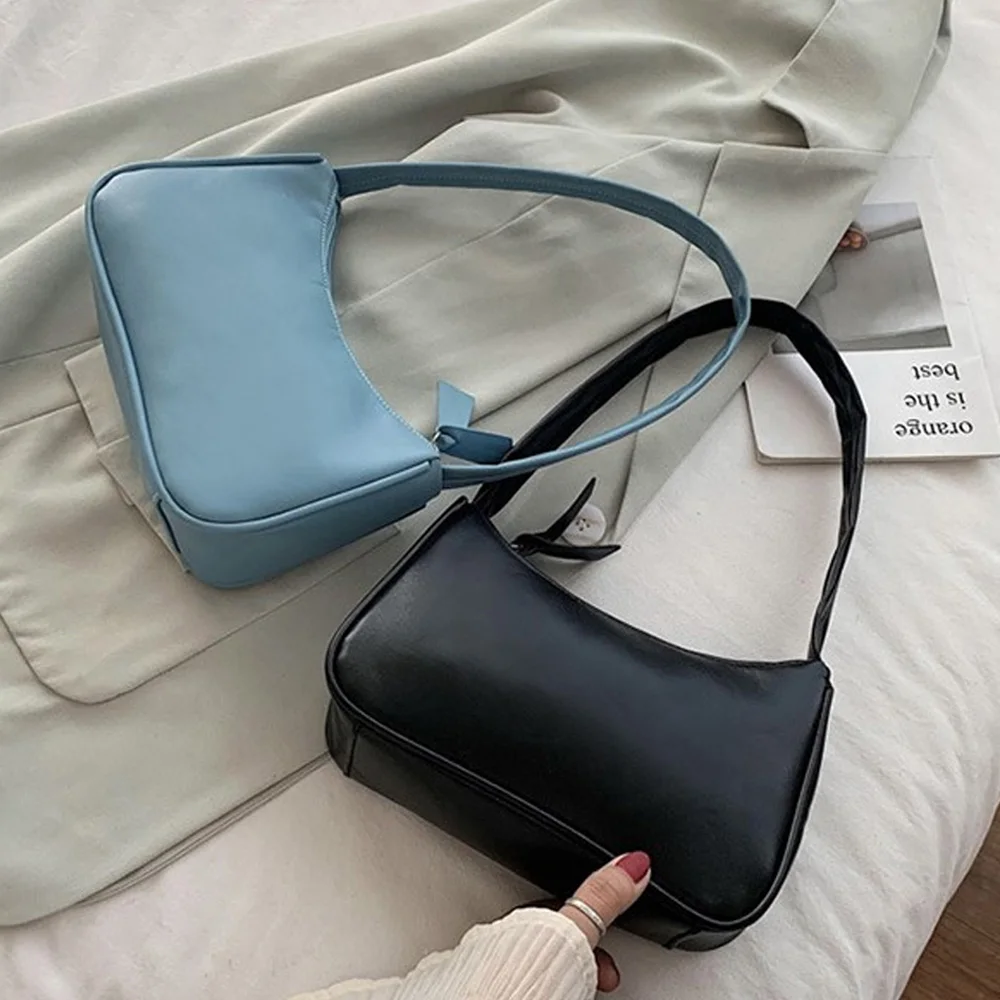

Handle Bag Women Retro Handbag PU Leather Shoulder Totes Underarm Vintage Top Handle Bag Female Small Subaxillary Bags Clutch