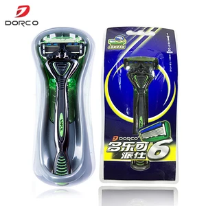 Корейские Оригинальные подлинные мужские безопасные бритвы Dorco Pace 6, 6-слойные лезвия для бритья бороды, Безопасные лезвия из нержавеющей стали