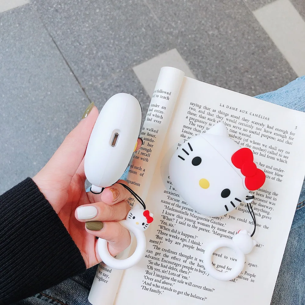 3D чехол с рисунком котенка кота для Apple AirPods 1/2 силиконовый