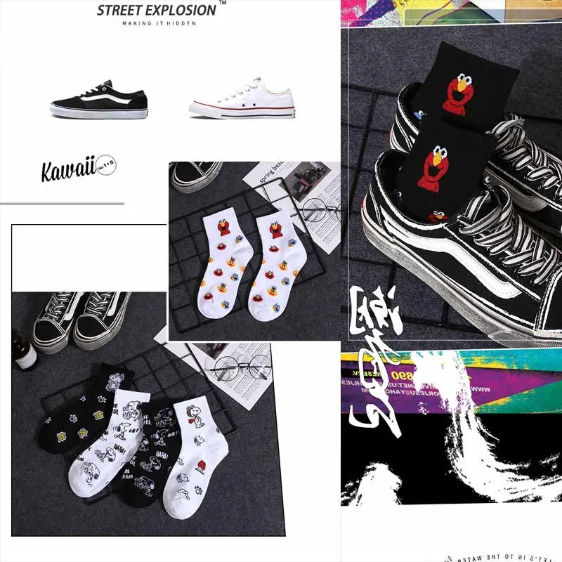 Носки средней длины с объемным мультяшным рисунком носки из хлопка аниме для