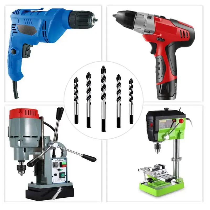 

GTBL Tungsten Carbide Drill Bit Set for Porcelain Ceramic Tile, Concrete, Brick Wall, Glass, Mirrors, Plastic Masonry and Wood (