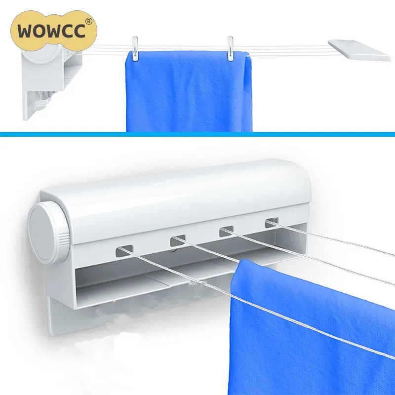 

Wall Mounted Hanger Retractable Indoor Clothes Hanger Drying Rack Towel Rack Automatic Telescopic Clothesline Clothes Dryer