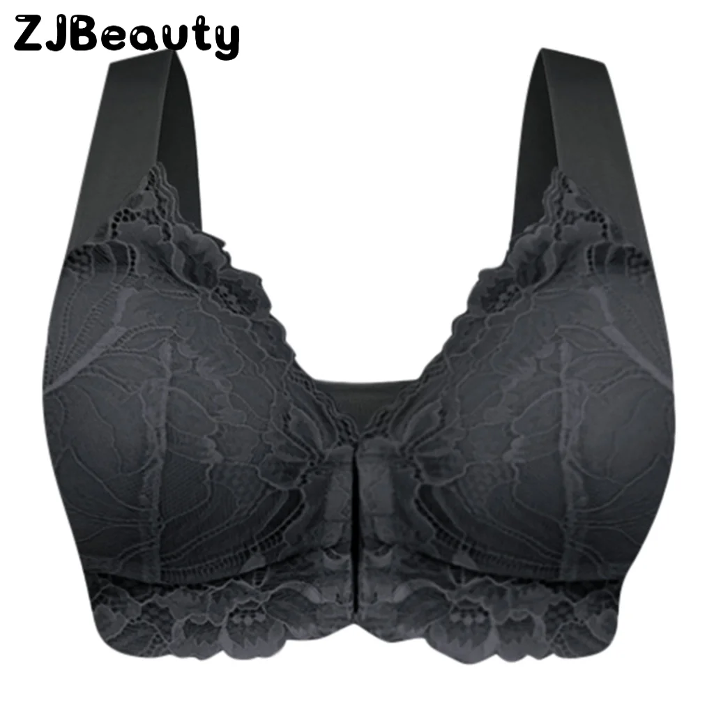 Женский Регулируемый цельный бюстгальтер большого размера с застежкой спереди