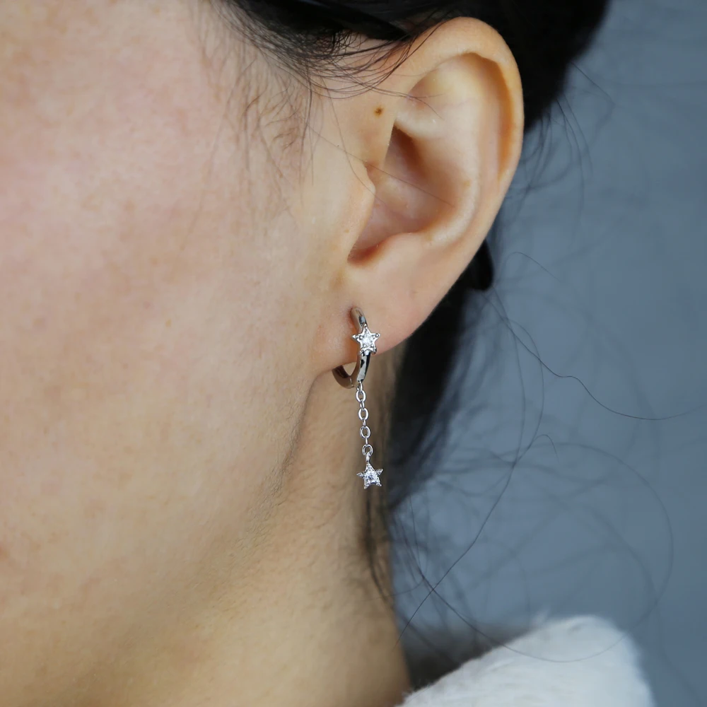 Серьги-подвески женские с фианитами очаровательные Висячие Ювелирные украшения