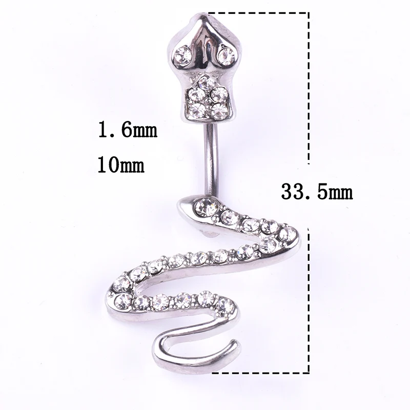 Пирсинг змеиной формы для пупка из нержавеющей стали | Украшения и аксессуары