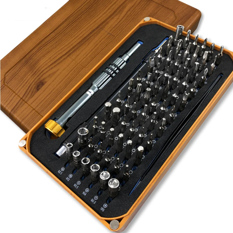 

69 In 1 Wood Grain Screwdriver Set, Mobile Phone Disassembly, Computer Repair Screwdriver Tool, Magnetic Screwdriver Bit Set
