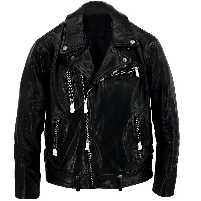 

Highly recommend plant tanned sheep leather motorcycle jacket man Handsome leather jacket
