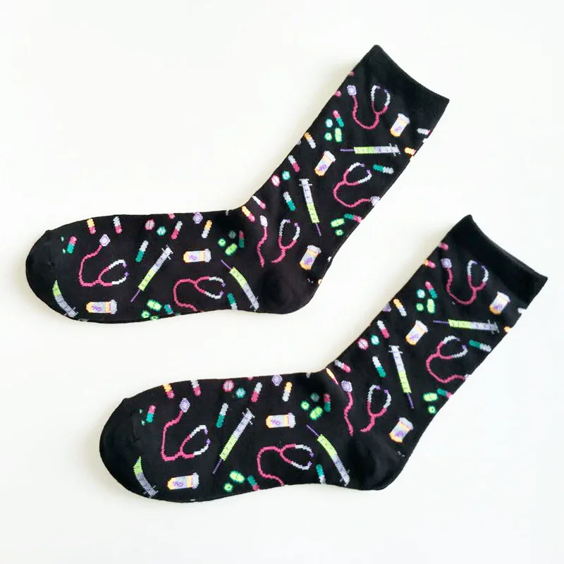 Медицинские носки мужские лекарственный флакон шприц мужской носок стетоскоп