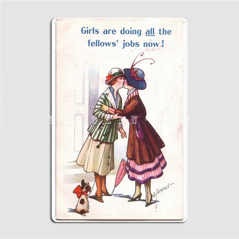

Lesbian Suffragettes Poster Metal Plaque Wall Cave Party Classic Poster Tin Sign Poster