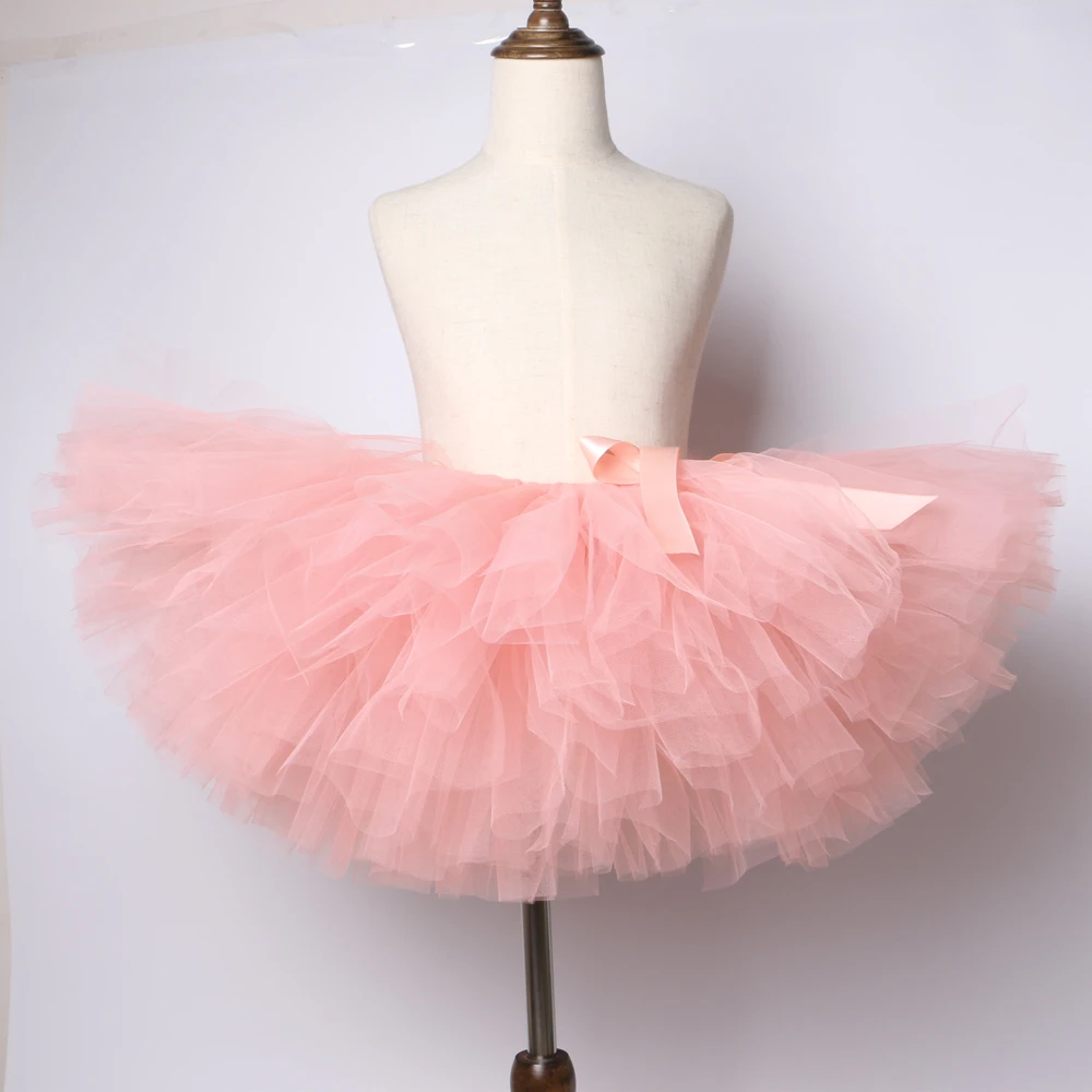 Персиковая юбка пачка для девочек детские фатиновые Юбки принцессы балета и