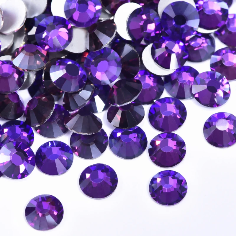 1440 шт. новые фиолетовые бархатные Стразы без горячей фиксации стеклянные стразы