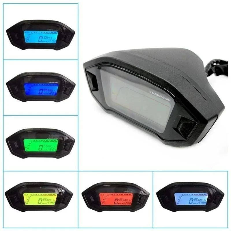 

Universal Tachometer ATV Motorcycle LCD Digital Speedometer Odometer KMH Gauge Backlight 1000rpm Odometer for2,4 Cylinders