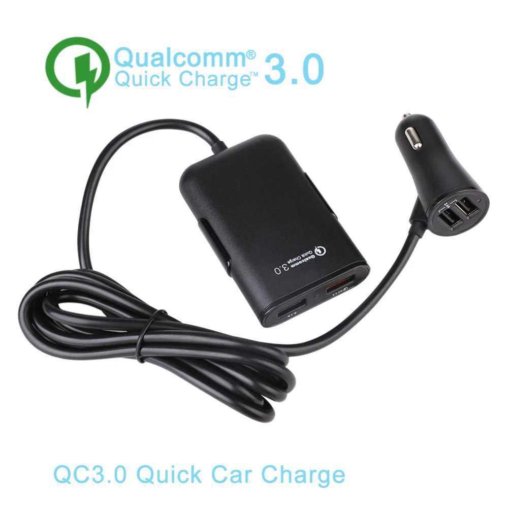 Портативный зарядный адаптер с 4 USB портами для Samsung автомобильное быстрое