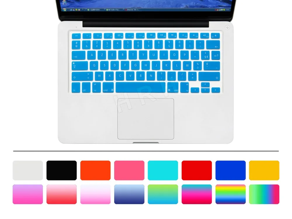 HRH AZERTY силиконовый чехол для клавиатуры на французском языке защитный Macbook Air Pro