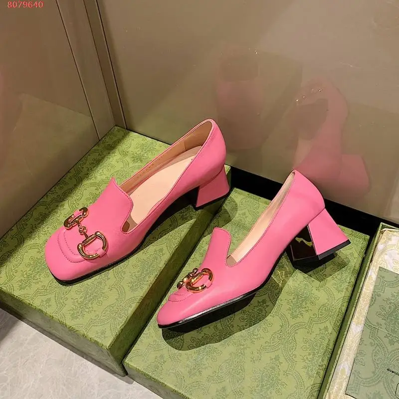 

Luxury fashion lady high-heeled shoes with horseshoe heel square head lady high-heeled fashion single shoe