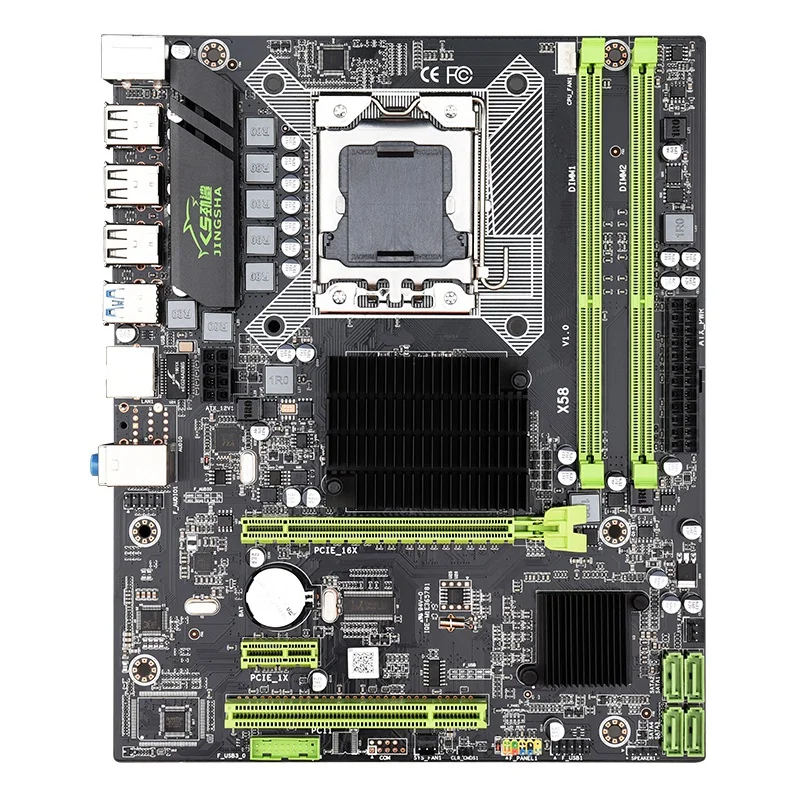 JINGSHA X58 LGA 1366 материнская плата 2 канала DDR3 32G ecc ram USB3.0 SATA3.0 Поддержка Intel Ксеон X5670 X5675