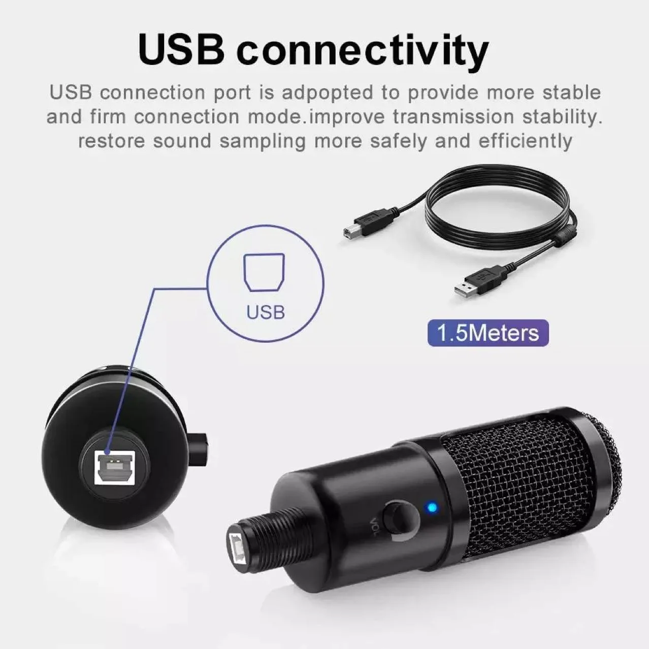 USB Microphone with Mic Gain 192Khz/24Bit Podcast PC for Recording Gaming Streaming Microfone Youtube Computer Condenser | Электроника