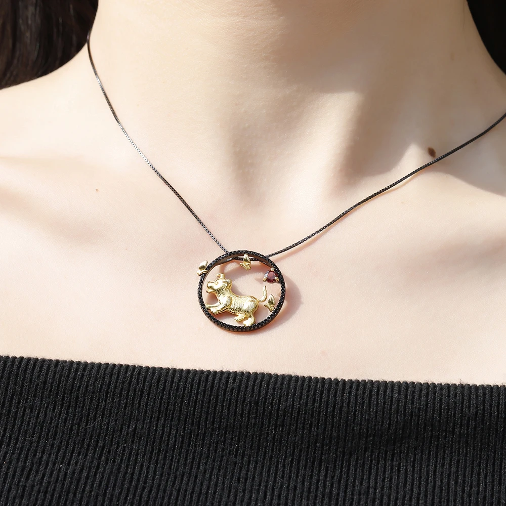 Цепочка женская из серебра 925 пробы с подвеской в виде собаки | Украшения и