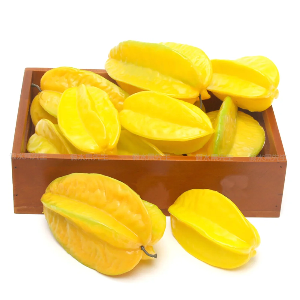 

5pcs 10cm&13cm long size artificial fruit Plastic Fake Fruit artifical carambola fruit&artificial fake simulated carambola