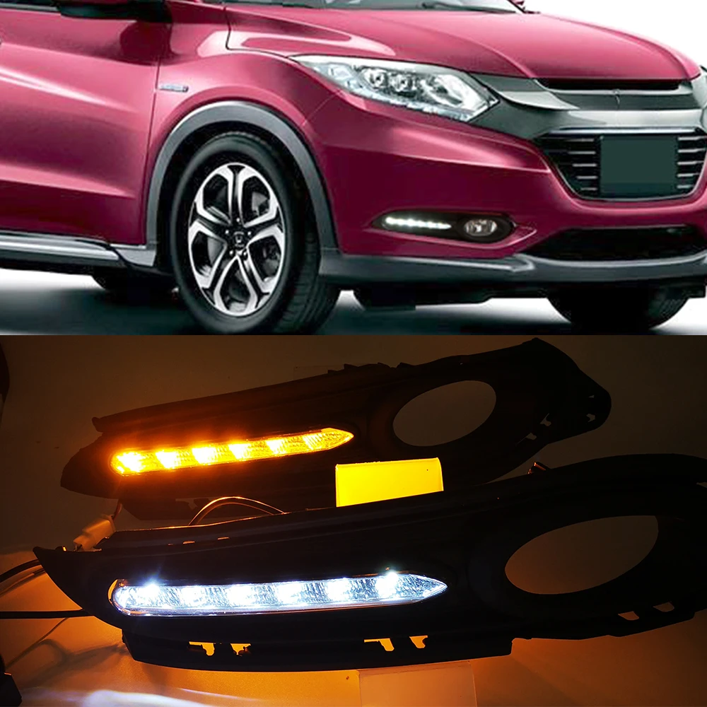 2 шт. для Honda вариабельности сердечного ритма HR V Vezel 2014 2015 2016 2017 2018 LED DRL Габаритные